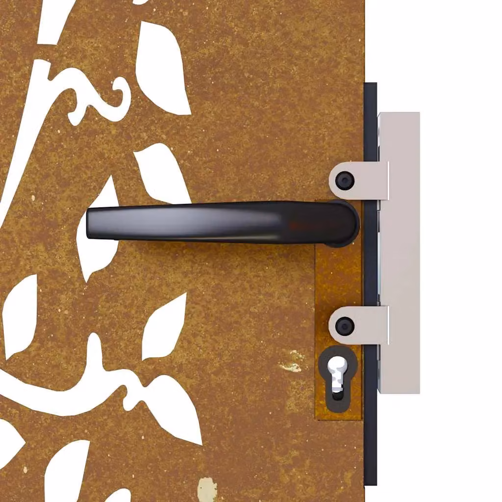 Berkfield Home Garden Gate with Tree Design in Brown Corten Steel, W: 85 cm, H: 150 cm – 3