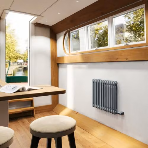 UK Radiators Alpha 2 Column Electric Radiator in Anthracite with WiFi App Control, W: 59.2 cm, H: 50.0 cm – 2