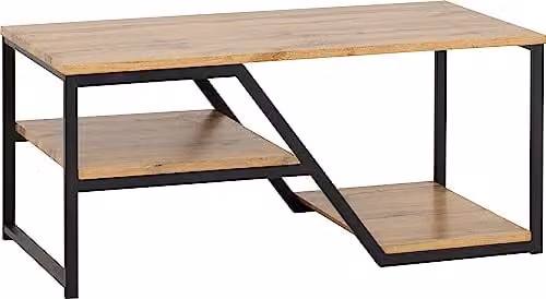 Seconique Durham Industrial Coffee Table in Oak and Black – 1