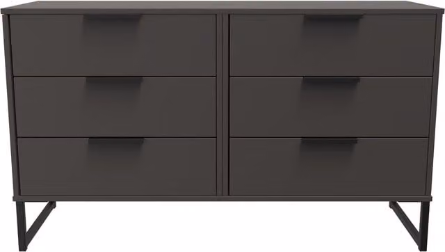 2 U Fuji 6 Drawer Wide Chest in Dark Grey Matt Finish, Ready Assembled – 1