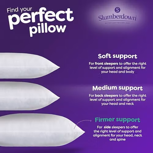 Slumberdown Cool Summer Nights Firm Support Pillows, 4 Pack, White, W: 74 cm x H: 48 cm – 4