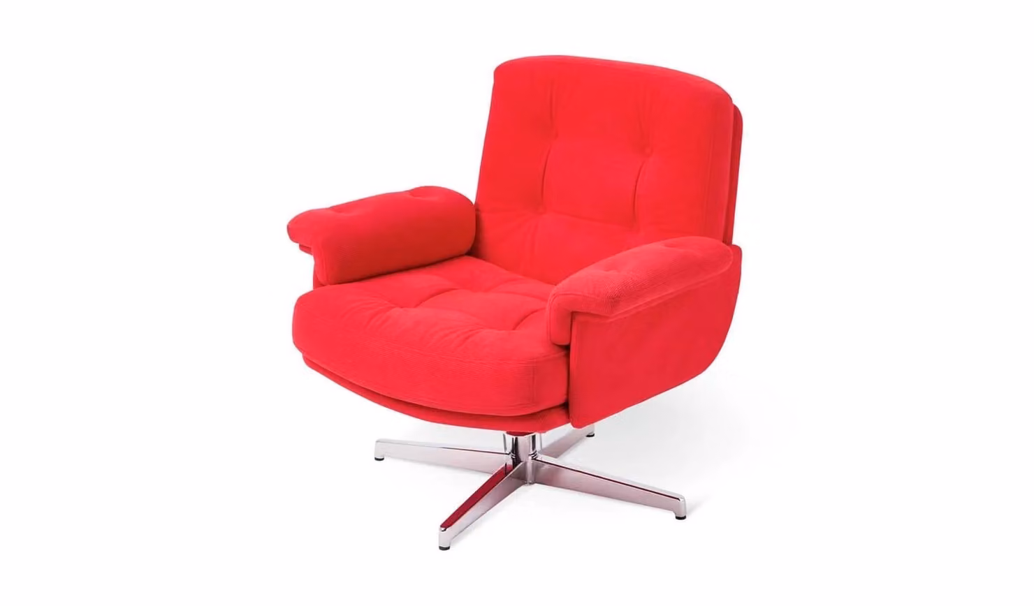 Dawson Red Fabric Swivel Tub Chair with Armrests for Modern Living Rooms