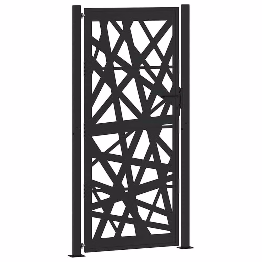 Berkfield Home Beautiful Garden Gate in Black Steel, W: 105 cm, H: 205 cm – 3