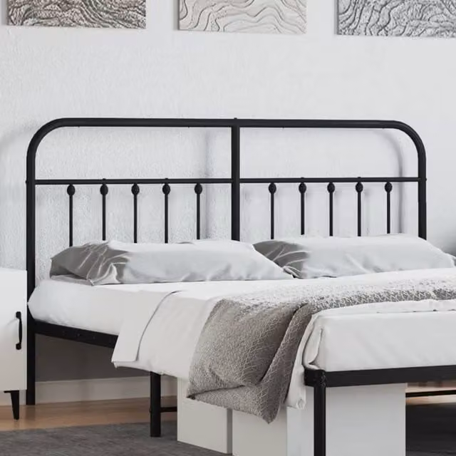 Berkfield Home Classic Metal Headboard in Black, 180 cm
