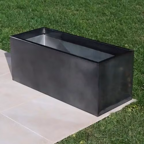 Tulipy Galvanised Steel Trough Planter, Black, W: 40 cm, D: 40 cm, H: 40 cm – 4
