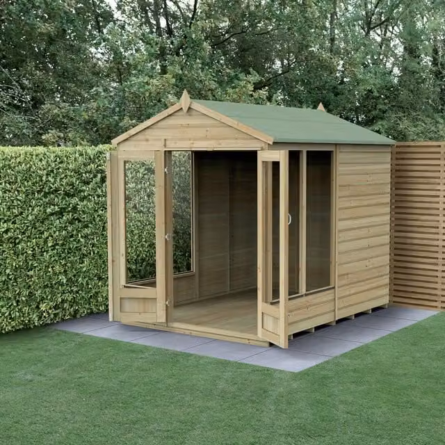 Beckwood Apex Summerhouse in Brown with Base