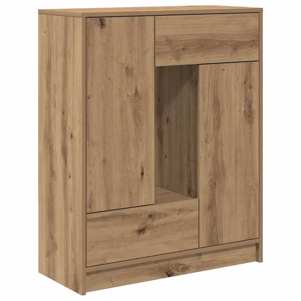 Berkfield Home Artisan Oak Sideboard with Drawers and Doors in Brown, W/D/H: 73 x 31 x 90 cm – 2