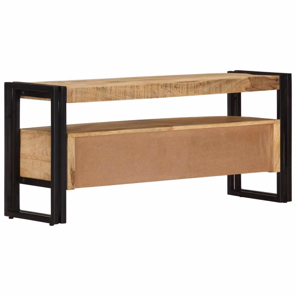 Berkfield Home TV Cabinet in Brown Solid Mango Wood W/D/H: 100 x 30 x 45 cm – 2