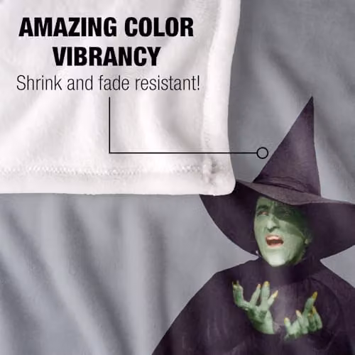 Warner Bros. The Wizard Of Oz Wicked Witch Melting Super Soft Fleece Throw Blanket, Multicolour, W: 152 cm, D: 127 cm – 3