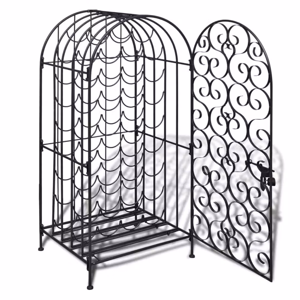 Berkfield Home Metal Wine Rack for 35 Bottles in Matt Black – 2