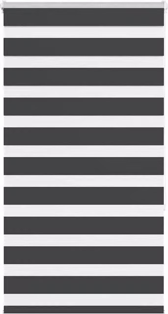 Berkfield Home Zebra Blind in Black Polyester, W: 80 cm, H: 150 cm – 1
