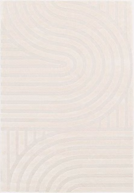 sweeek Round Interior Rug with Beige Cream Arches, Diameter: 100 cm