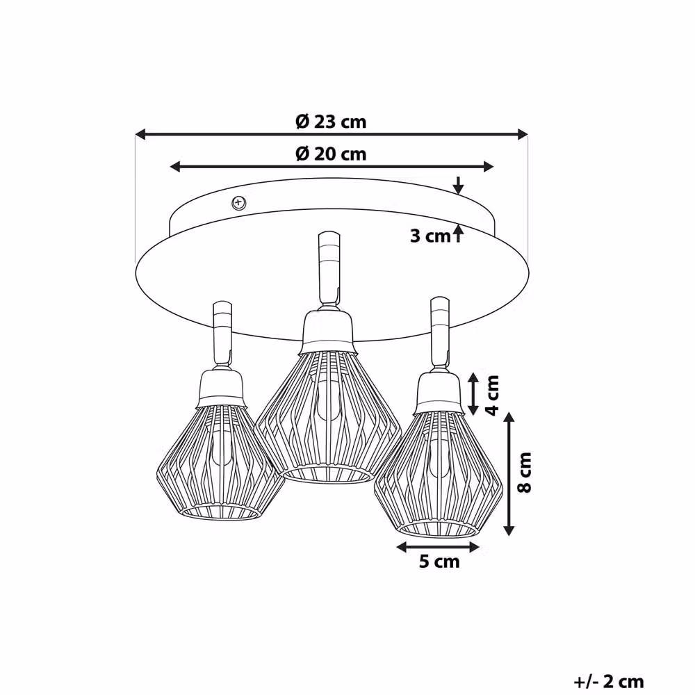 Wyld and Coco Industrial 3-Head Adjustable Copper and Black Metal Ceiling Light – 3