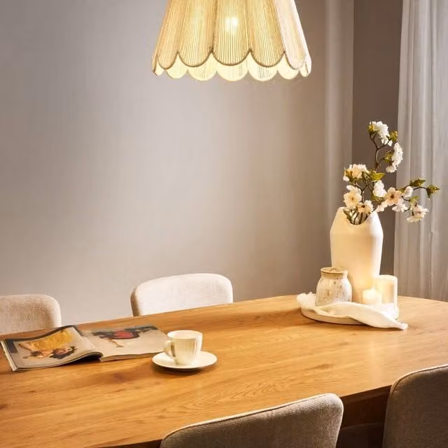 Wyld and Coco Beige Pendant Lamp with Paper and Metal Shade