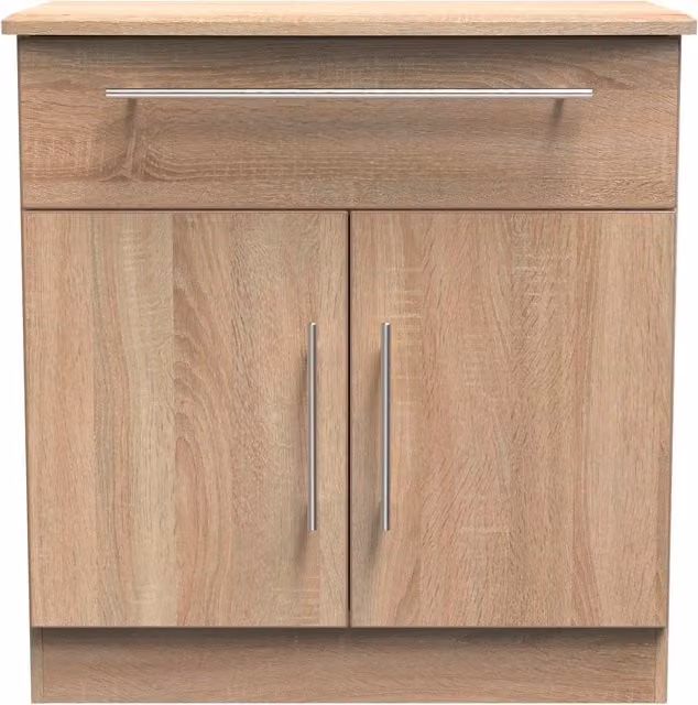 Ready Assembled 2 U Carlton Light Oak Sideboard with 1 Drawer and 2 Doors – 1