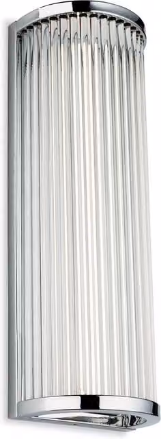 Firstlight Jewel Integrated LED Bathroom Flush Wall Light in Chrome with Transparent Glass Rods IP44