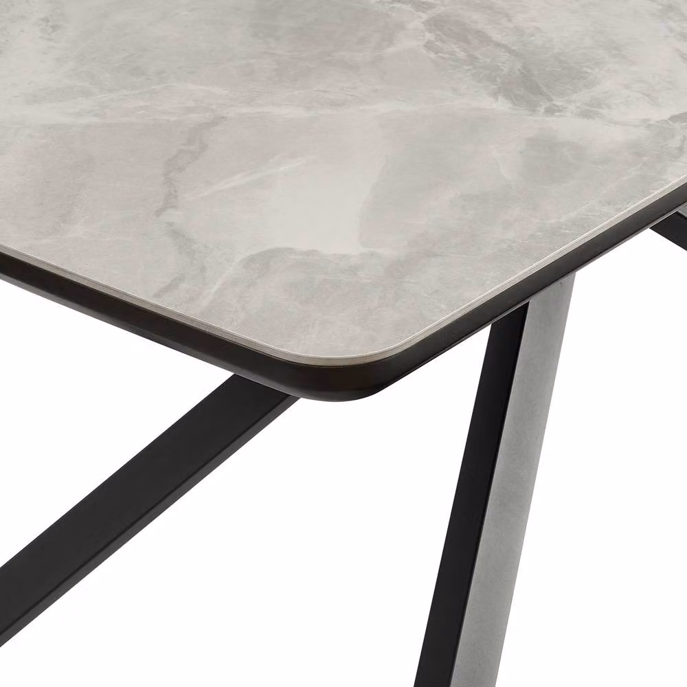 Spinningfield Atherton Rectangular 6 Seater Ceramic Marble Effect Dining Table in Grey and Black, W/D/H: 160 x 90 x 75 cm – 3
