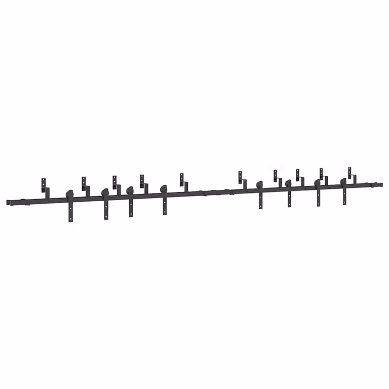 Berkfield Home Sliding Door Hardware Kit in Black Steel, 427 cm