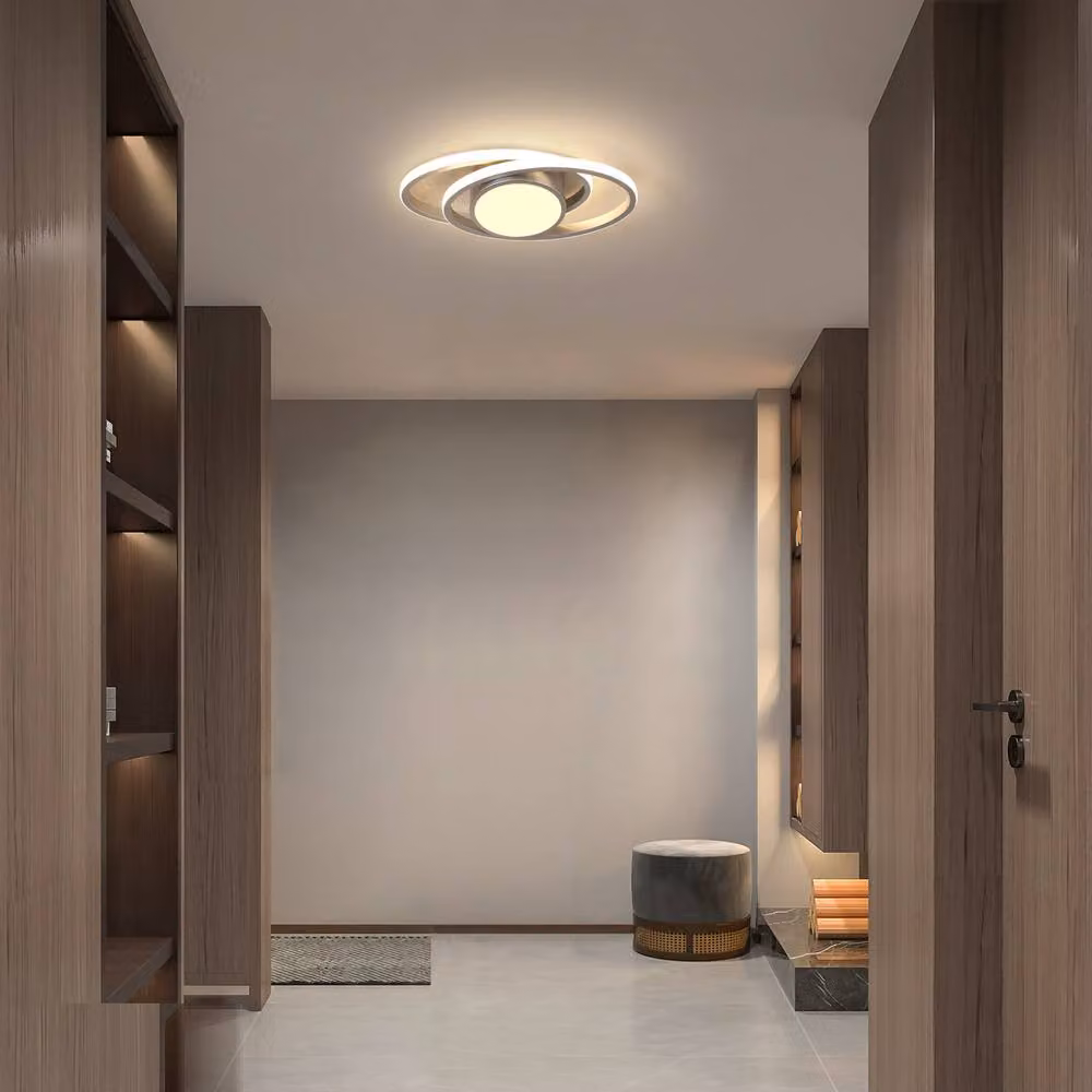 Pheashine Modern LED Ring Ceiling Light in Silver with Remote Control and Dimmable CCT – 4