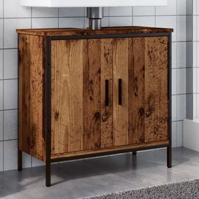 Berkfield Home Sink Cabinet in Old Wood Brown, W/D/H: 60 x 30 x 60 cm – 1