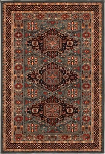 The Rug Shop UK Green and Multicolour Floral Traditional Wool Area Rug, W: 200 cm, D: 300 cm