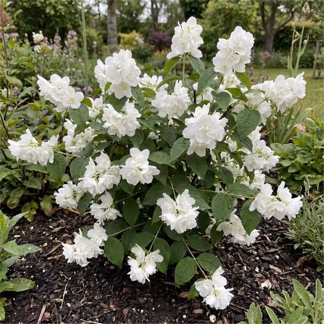 Plants by Post Philadelphus Snowbelle Mock Orange Fragrant White Ornamental Shrub