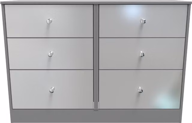 Ready Assembled 2 U Taunton 6 Drawer Wide Chest in Matt Dark Grey