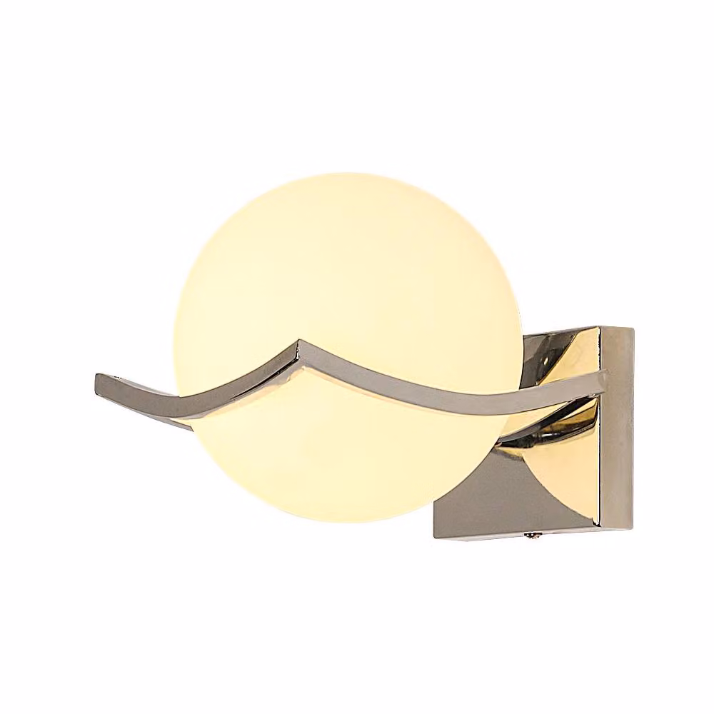 Pheashine Modern White Glass Ball Wall Sconce with E27 Socket, Diameter: 15 cm – 3