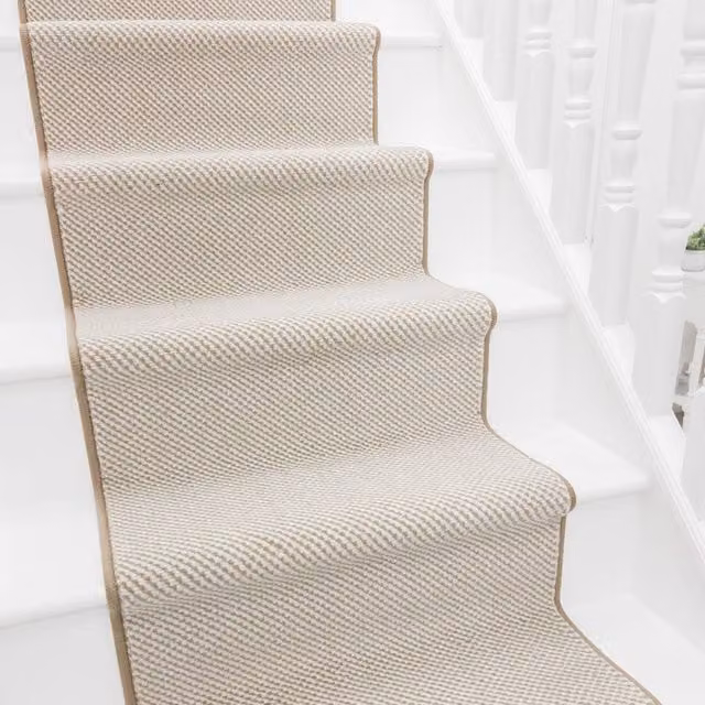 runrug Hazy Stair Runner Carpet in Brown, W: 60 cm x L: 570 cm