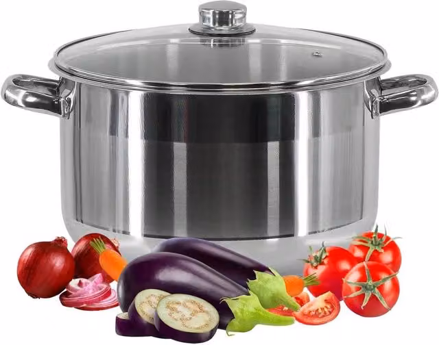 FLAVORA Stainless Steel Induction Stockpot, 6.5 l, Grey