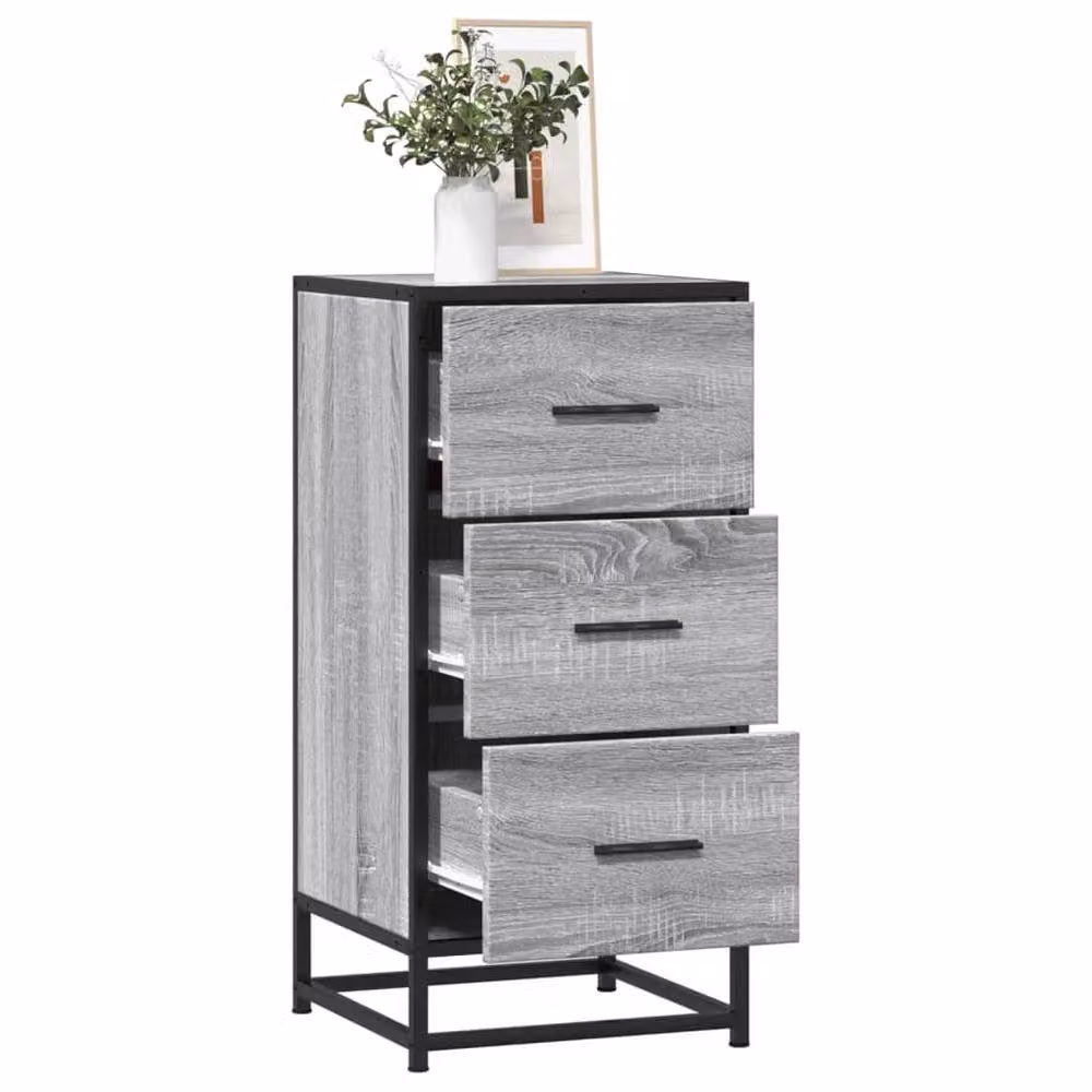 Berkfield Home Grey Sonoma Sideboard in Engineered Wood and Metal, W/D/H: 35.5 x 35.5 x 76 cm – 2