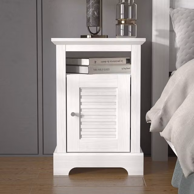 GFW Salcombe 1 Door Bedside Table in White