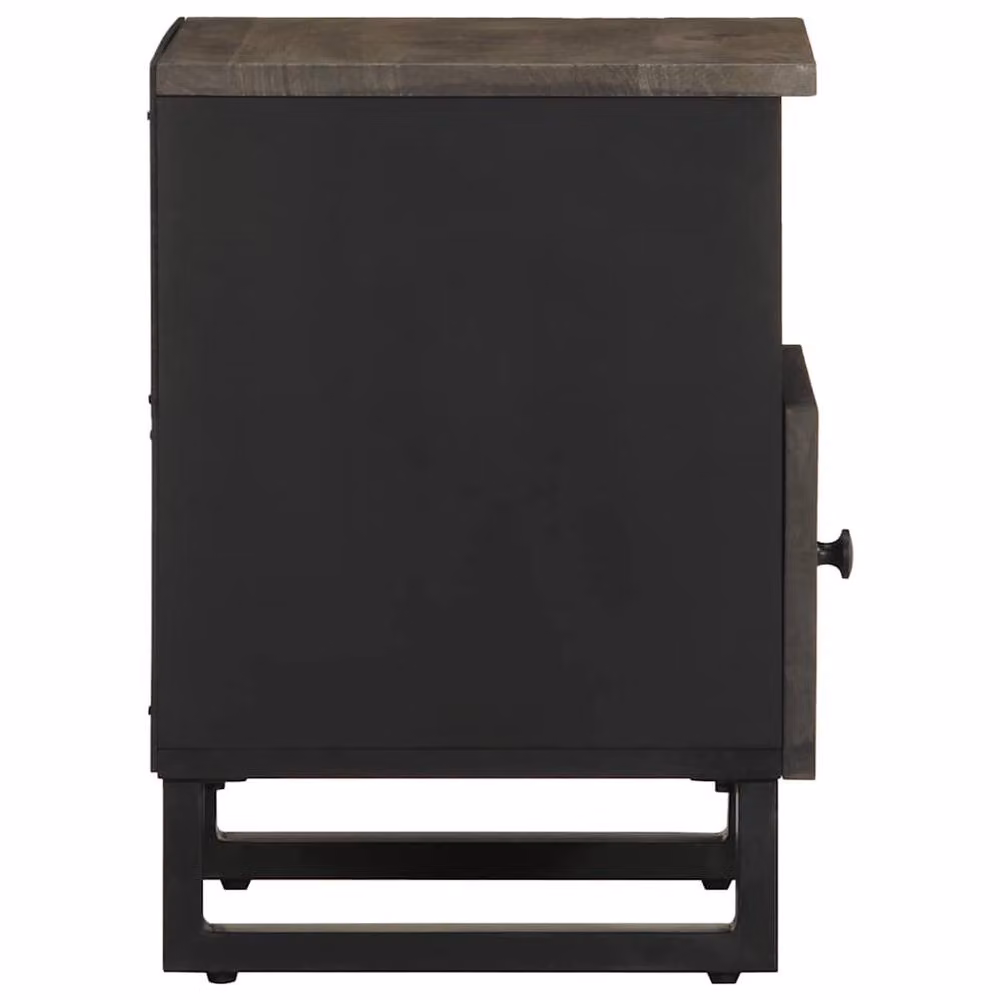 Berkfield Home Black Mango Wood Bedside Cabinet W/D/H: 40 x 33 x 46 cm – 3