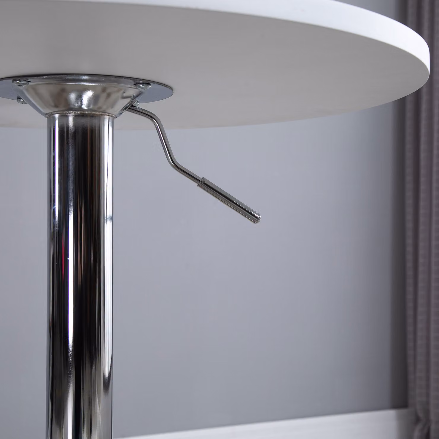 HOMCOM Adjustable Round White Bistro Bar Table with Rotating Top and Metal Frame – 4