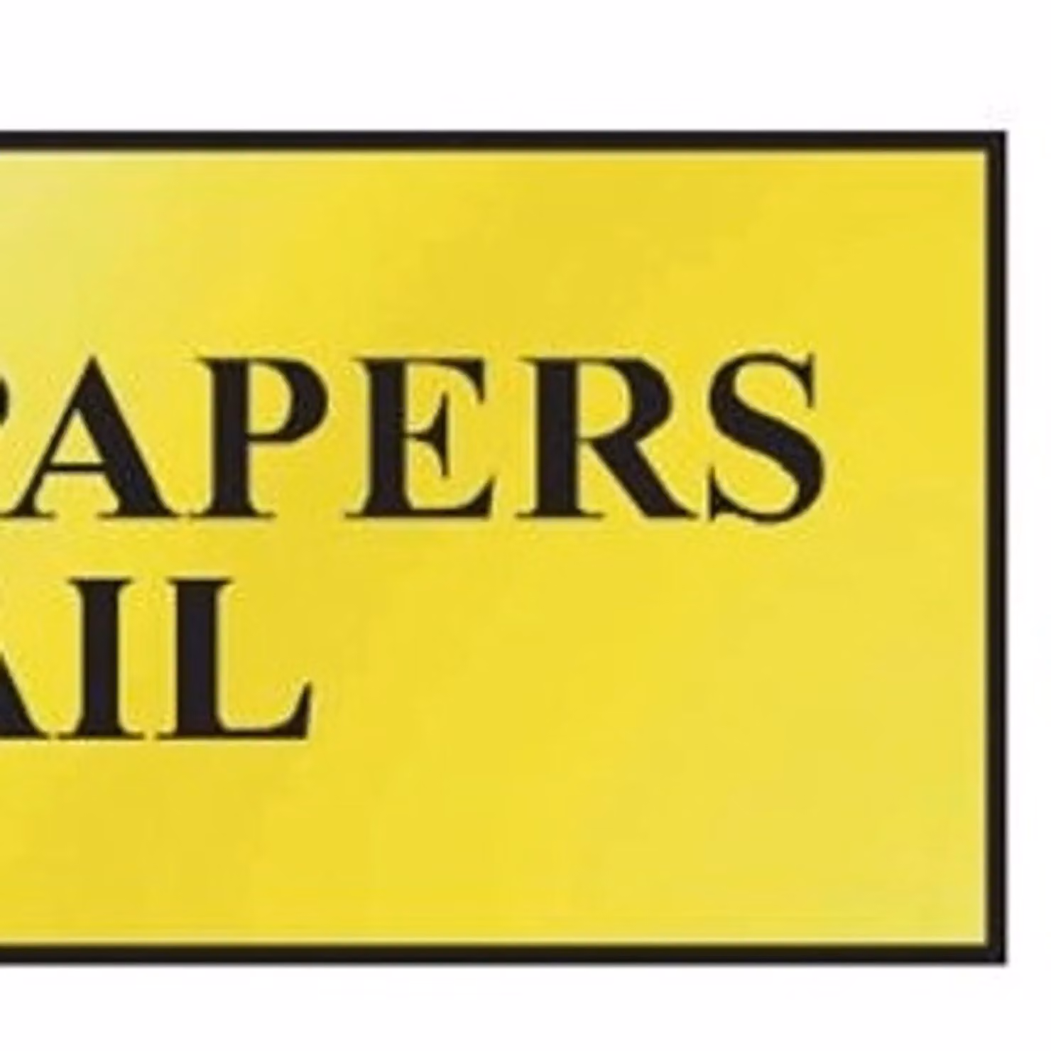 Scan No Free Newspapers Or Junk Mail Sign in Black, Yellow and Multicolour with Brass Finish – 2