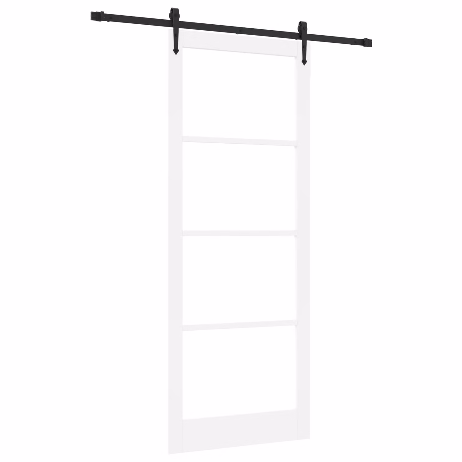 Berkfield Home Modern White Lacquered Solid Wood Sliding Door with Hardware Set W: 93 cm, H: 232 cm – 2