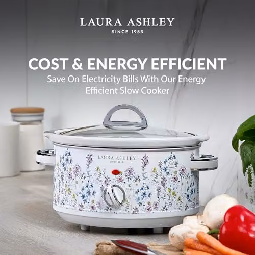 Laura Ashley Wild Meadow Slow Cooker, 3.5 l, White and Multicolour – 2