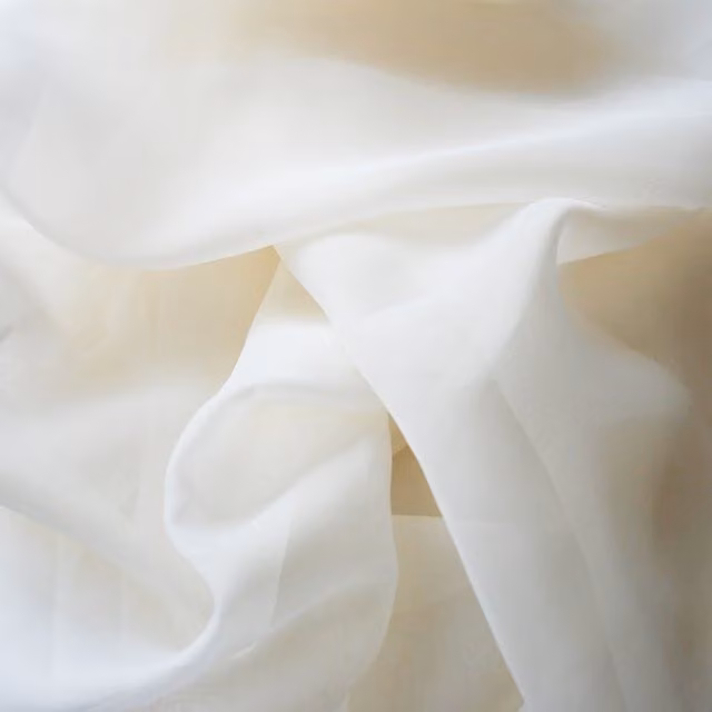 Terrys Plain Transparent Voile Fabric Panel in Cream
