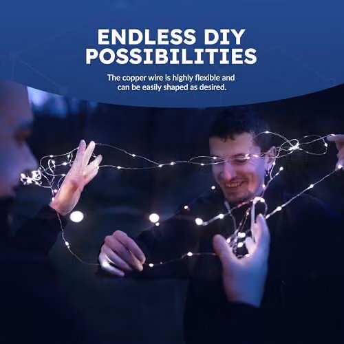 Desiretech 50 LED Battery-Powered Cool White Copper Wire String Fairy Lights, 4 Pack – 4