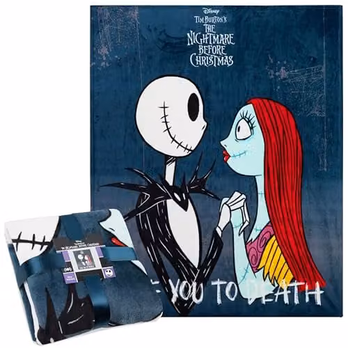 Disney The Nightmare Before Christmas Multicolour Fleece Blanket, W: 150 cm, D: 130 cm