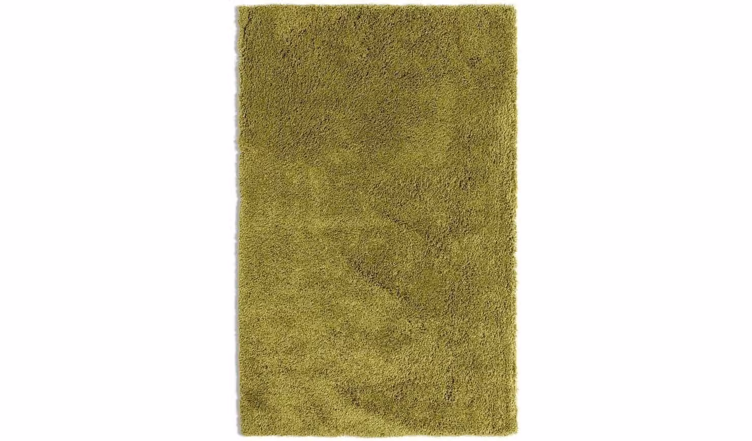 Noodle Plain Olive Shaggy Rug, W/D: 160 x 230 cm