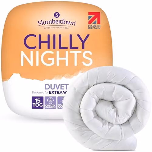Slumberdown Chilly Nights 15 Tog Winter Duvet, White, W/D/H: 260 x 220 x 220 cm