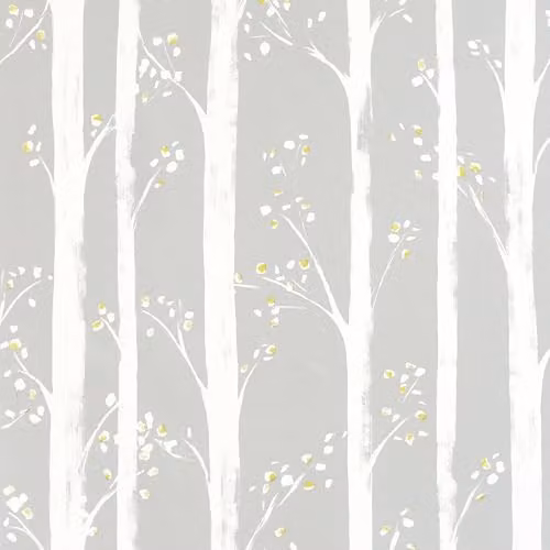 Arthouse Pretty Trees Botanical Floral Wallpaper in Grey and Ochre – 1