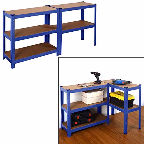 Direct Online Houseware House of Home 5 Tier Heavy Duty Metal Storage Racking, Blue, W/D/H: 70 x 30 x 150 cm – 5