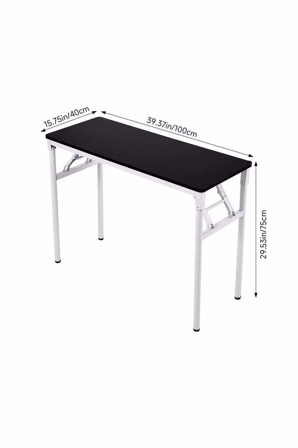 Living and Home Black Foldable Computer Desk with MDF Laminate Top and Metal Legs, W: 100 cm, D: 40 cm, H: 75 cm – 2