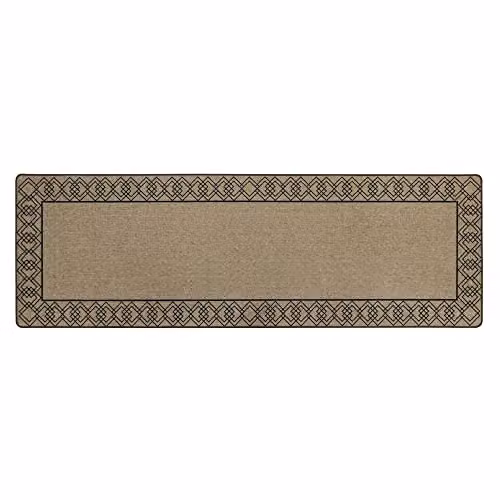 JVL Elegance Runner Mat in Beige with Diamond Border, W: 50 cm, L: 150 cm – 3