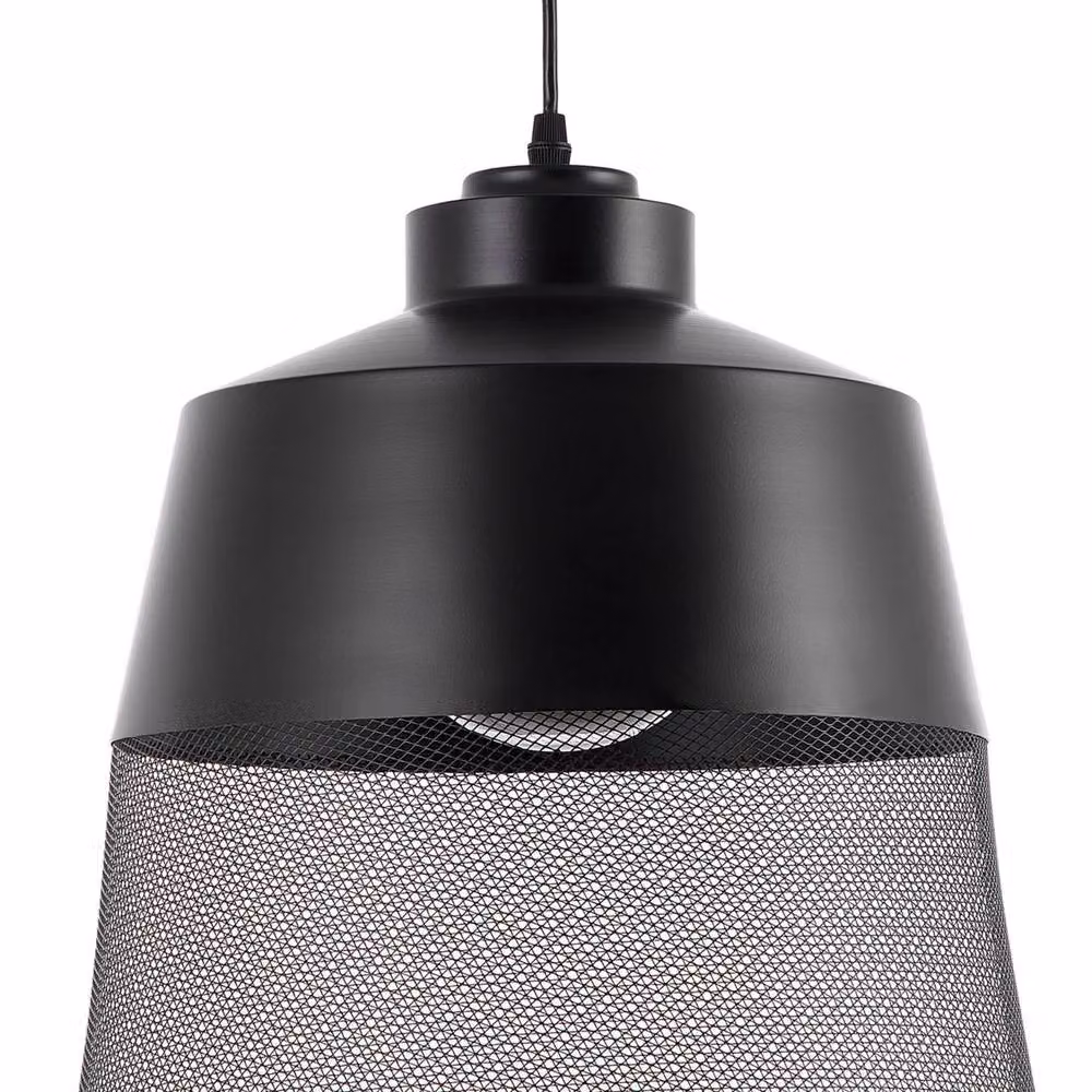 Wyld and Coco Black Metal Mesh Industrial Pendant Lamp – 2
