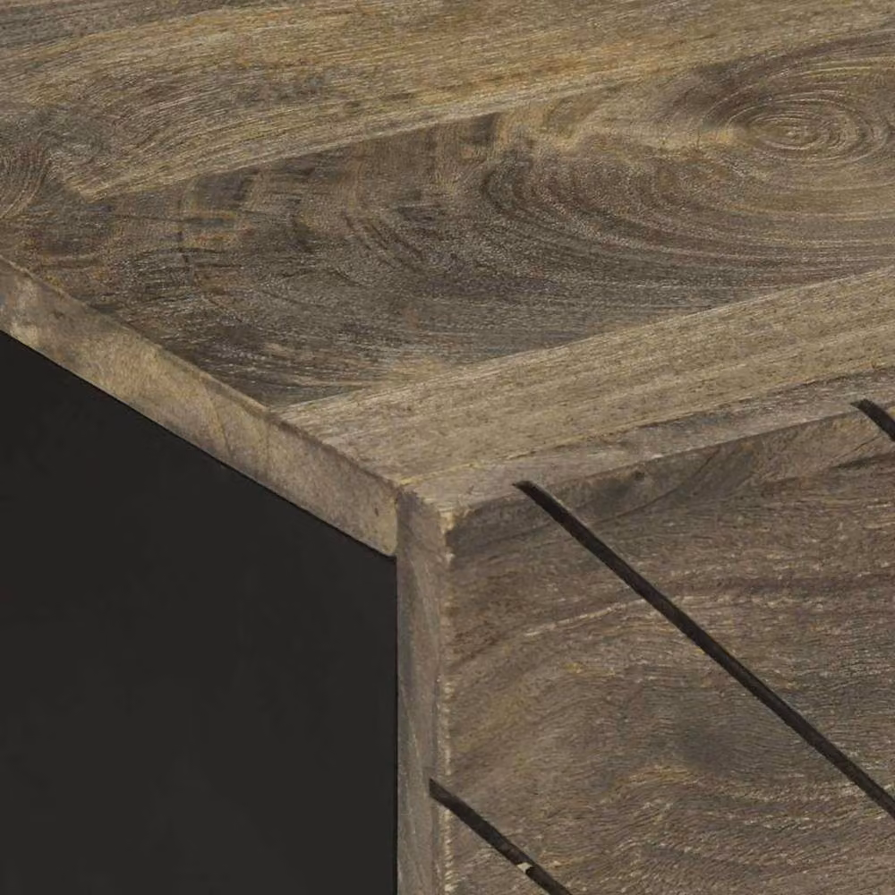 Berkfield Home Black Mango Wood Coffee Table W/D/H: 100 x 54 x 40 cm – 3