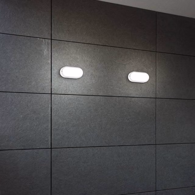 Eglo Boschetto-E Oval White Plastic Outdoor Wall and Ceiling Light – 1