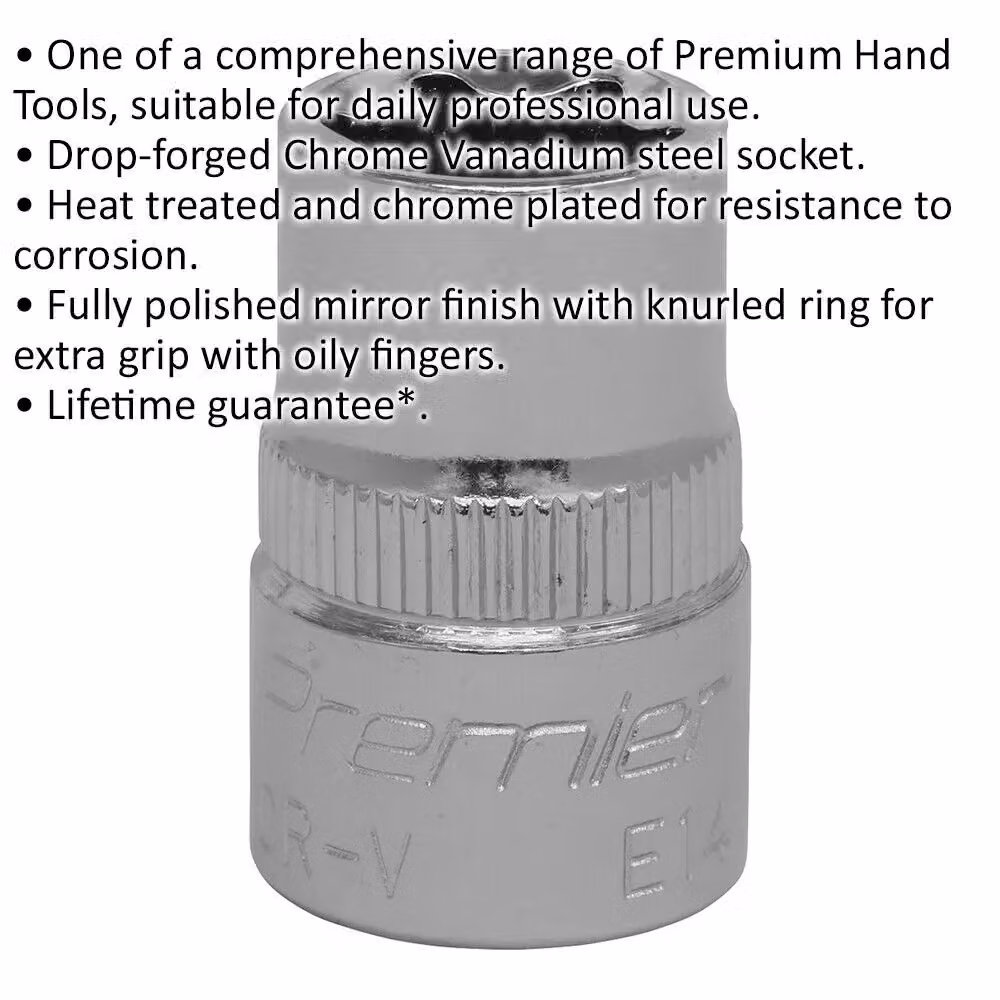 Loops E14 TRX Star Socket Bit 3/8 inch Square Drive Silver Chrome Vanadium Steel – 2